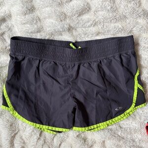 Champion Black Shorts with Neon Green Accents